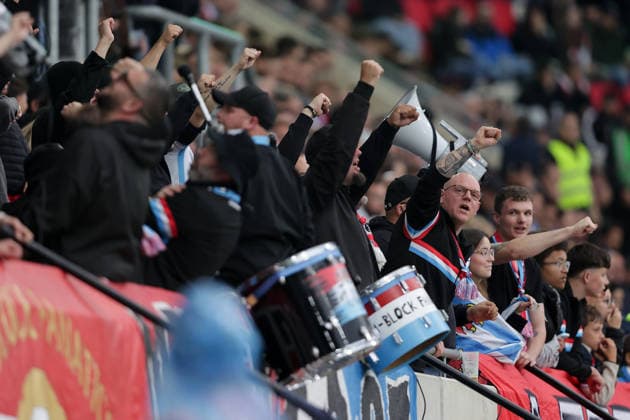 M Block Fanatics, Fans, Spectators Football, Season 2025 2026, Friendly match, International match 03 06 2026 National team Luxembourg Italy LUX vs ITA Stade de Luxembourg, Luxembourg