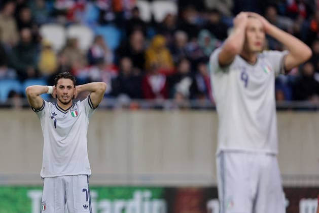 Luigi Cherubini Italy 7 is disappointed, frustrated, disappointment, frustration, emotions football, season 2025 2026, friendly match, international match 03 06 2026 national team Luxembourg Italy LUX vs ITA Stade de Luxembourg, Luxembourg