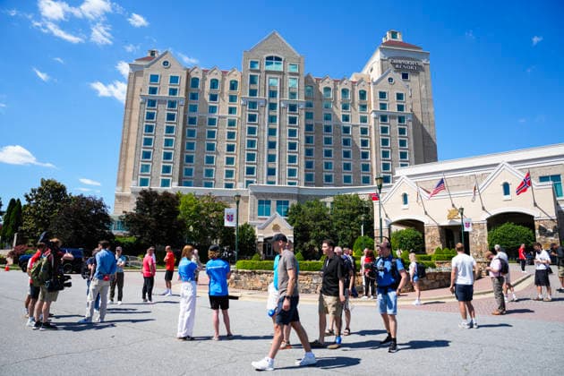 Football World Cup 2026 Greensboro , USA 20260603 Press meeting outside the players hotel Grandover Resort in Greensboro Photo Fredrik Varfjell NTB Greensboro USA EDITORIAL USE ONLY RESTRICTED USE FOR BETTING COMPANIES  Copyright: xFredrikxVarfjellx xNTBx
