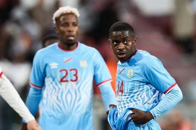 Fußball, Testspiel, DR Kongo - Dänemark #3 Congolese Noah Sadiki pictured during a friendly soccer game between the national teams of DR Congo and Denmark, Wednesday 03 June 2026 in Liege, in preparation of the upcoming the 2026 World Cup. BRUNOxFAHY  x175857860x