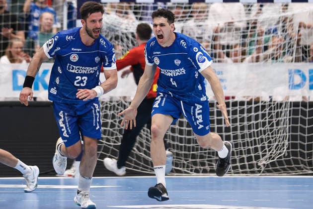 2026 06 03, xkwix, Handball, HBL, TBV Lemgo Lippe SC DHfK Leipzig, PHOENIX CONTACT arena, 33 Matchday, Season 2025 2026 Celebration after goal by Samuel Zehnder TBV Lemgo Lippe 4 Photo xKamilxWilkowskixPressefotoKochx Nordrhein Westfalen Germany