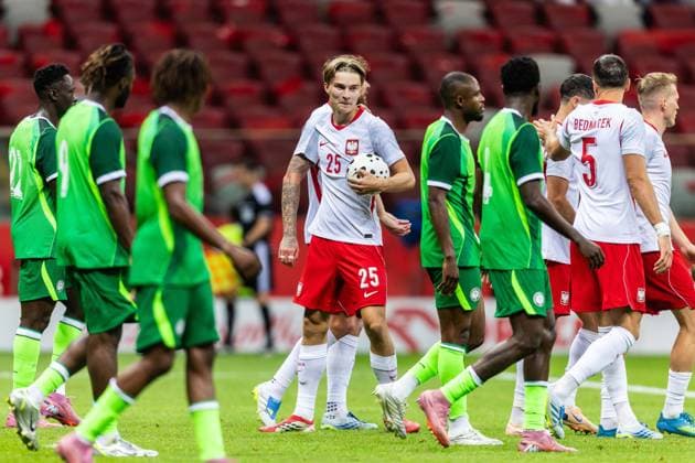 Fußball, Testspiel, Polen - Nigeria #4 03.06.2026 WARSZAWA PGE NARODOWY ( POLAND ) PILKA NOZNA ( FOOTBALL ) MECZ TOWARZYSKI REPREZENTACJI NARODOWYCH ( International Friendly, Länderspiel, Nationalmannschaft GAME ) MECZ POLSKA - NIGERIA ( GAME POLAND - NIGERIA ) NZ KACPER POTULSKI, GOL BRAMKA RADOSC FOTO BARTEK ZIOLKOWSKI CYFRASPORT NEWSPIX.PL --- Newspix.pl  20260603CSBZ1063