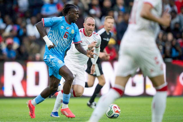 National Team Test Match DR Congo Denmark Denmark s Christian Eriksen in action with DR Congo s Ngal ayel Mukau during the national team test match between Denmark and DR Congo at Maurice Dufrasne Stadium in Liege, Belgium on Wednesday, June 3, 2026 Photo Bo Amstrup Ritzau Scanpix , Liege Belgium Mors  Copyright: BoxAmrstrupx xRitzauxScanpix BoxAmstrupx spdk20260603-225645-L