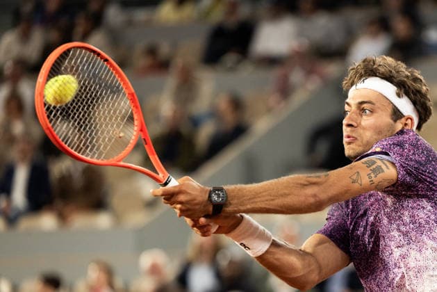 2026 French Open - Day Eleven Flavio Cobolli competes in his men s singles match against Felix Auger-Aliassime on day 11 of the French Open tennis tournament on Court Philippe Chatrier at the Roland-Garros Complex in Paris, France. Paris France  Copyright: xIbrahimxEzzatx originalFilename:ezzat-notitle260603_npKGc.jpg