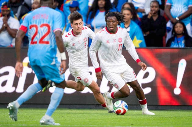 National Team Test Match DR Congo Denmark Denmark Denmark s Patrick Dorgu and Joakim Maehle in action with DR Congo s Chancel Mbemba during the national team test match between Denmark and DR Congo at Maurice Dufrasne Stadium in Liege, Belgium on Wednesday, June 3, 2026 Photo Bo Amstrup Ritzau Scanpix , Liege Belgium Mors  Copyright: BoxAmrstrupx xRitzauxScanpix BoxAmstrupx spdk20260603-224004-L