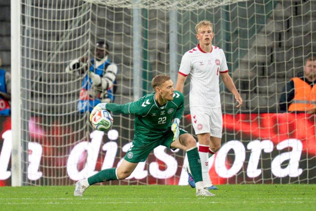 National team test match DR Congo Denmark Denmarks goalkeeper Filip Joergensen and Lukas Hoegsberg in action during the national team test match between Denmark and DR Congo at Maurice Dufrasne Stadium in Liege, Belgium Wednesday June 3, 2026 , Liege Belgium Mors  Copyright: BoxAmrstrupx xRitzauxScanpix BoxAmstrupx spdk20260603-221729-L