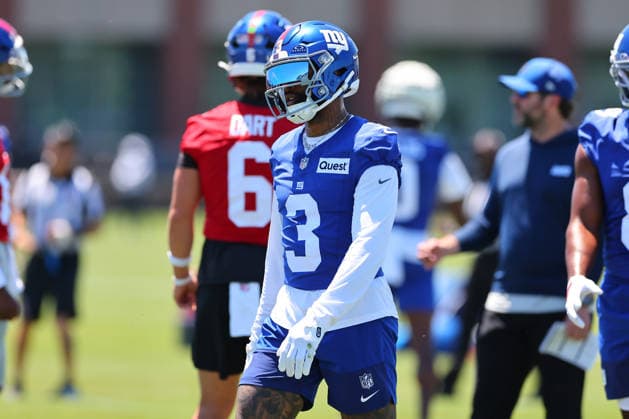 EAST RUTHERFORD, NJ- JUNE 03: Odell Beckham Jr 3 of the New York Giants during OTA Practice on June 3, 2026 at Quest Diagnostic Center in East Rutherford, New Jersey. (Photo by Rich Graessle Icon Sportswire) NFL, American Football Herren, USA JUN 03 New York Giants OTA EDITORIAL USE ONLY Icon26060326507