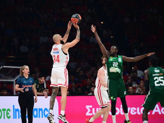 Basketball League, Olympiacos Piraeus vs Panathinaikos AKTOR Athens, Finals Game 1 - Evan Fournier, 94 of Olympiacos Piraeus in action during the Greek Basketball League basketball finals series game 1 match between Olympiacos Piraeus and Panathinaikos AKTOR Athenss held at Peace and Friendship Stadium, in Piraeus, Greece, on 3 June 2026. IMAGO ONE INCH PRODUCTIONS PIRAEUS Greece Copyright: xOnexInchxProductionsx 6990122