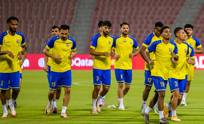 Yemen team press conference, PK, Pressekonferenz and Training Yemen national team, Nationalteam players warm up during a training session at Grand Hamad Stadium in Doha, Qatar, on June 3, 2026, on the eve of their AFC Asian Cup Saudi Arabia 2027 Qualifiers Group B match against Lebanon. DOHA Qatar Copyright: xNOUSHADx