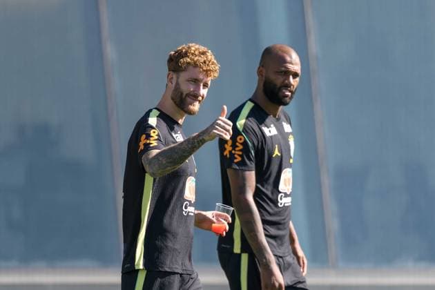 The Brazilian national team, Nationalteam during training in New Jersey, United States. Leo Pereira e Igor Thiago of the Brazilian national team during training at the New York Red Bulls Training Center in Columbia Park, in the city of Morristown, New Jersey, United States, this Wednesday, June 3, 2026. Morristown Columbia Park NJ UNITED STATES Copyright: xWilliamxVolcovx