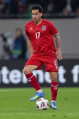 Mica Pinto Luxembourg 17 Michael Pinto cropping, single image, action, full body football, season 2025 2026, friendly match, international match 03 06 2026 national team Luxembourg Italy LUX vs ITA Stade de Luxembourg, Luxembourg