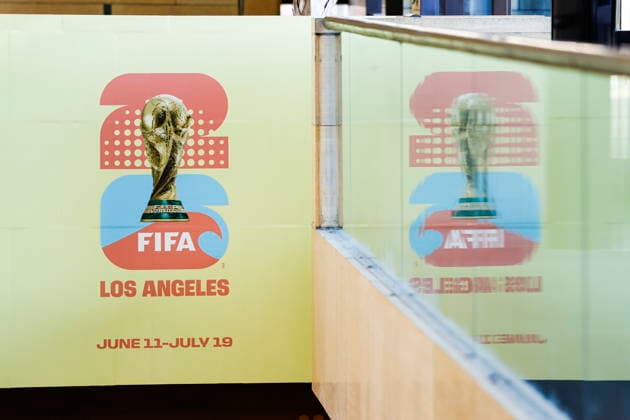 Los Angeles showcases World Cup features ahead of matches FIFA World Cup, WM, Weltmeisterschaft, Fussball signage is seen at Union Station in Los Angeles, California, USA, 03 June 2026. Transit hubs across the city are showcasing tournament graphics ahead of the FIFA World Cup, which will bring international matches and visitors to the region. LOS ANGELES CALIFORNIA UNITED STATES  Copyright: xCHRISxTORRESx