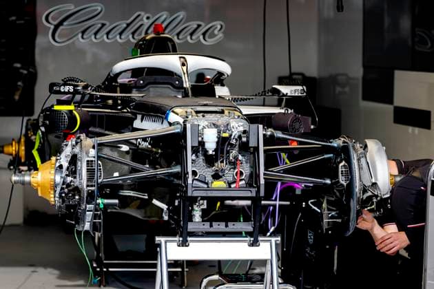 MONACO The car of Formula 1 driver Valtteri Bottas or Cadillac Formula 1 Team in the pit box during the Formula 1 Monaco Grand Prix on the Monaco Street Circuit on June 4, 2026 in Monaco, Monaco Photo by DeFodi Images
