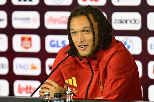 Belgian national football team - FIFA World Cup, WM, Weltmeisterschaft, Fussball 2026 - media activities 04 06 2026 TUBIZE, BELGIUM - JUNE 04 : Moreira Da Silva Diego defender of Belgium pictured during a press conference, PK, Pressekonferenz at the training grounds of the Royal Belgian Football Association ahead of the FIFA World Cup 2026 on June 4, 2026 in Tubize, Belgium, 04 06 2026 Tubize Belgium  Copyright: xJanxDexMeuleneirx