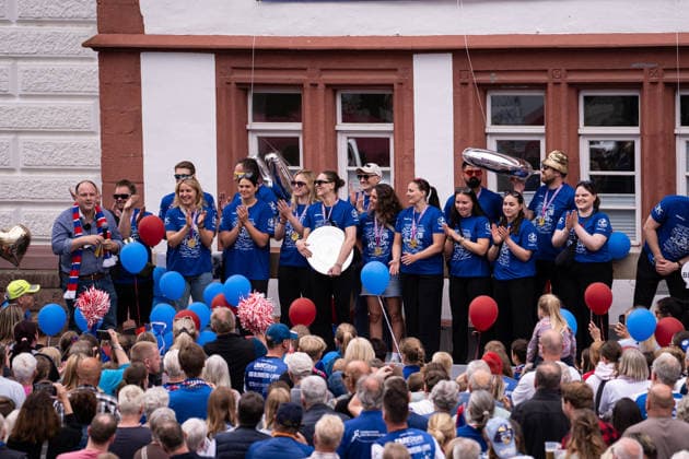 Handball, Women, HSG Blomberg-Lippe, Championship celebration