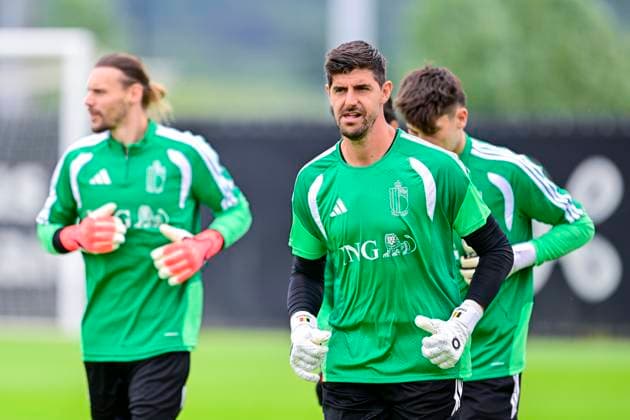 Belgian national football team - FIFA World Cup, WM, Weltmeisterschaft, Fussball 2026 - media activities 04 06 2026 TUBIZE, BELGIUM - JUNE 04 : Courtois Thibaut goalkeeper of Belgium pictured during a training session at the training grounds of the Royal Belgian Football Association ahead of the FIFA World Cup 2026 on June 4, 2026 in Tubize, Belgium, 04 06 2026 Tubize Belgium  Copyright: xJanxDexMeuleneirx