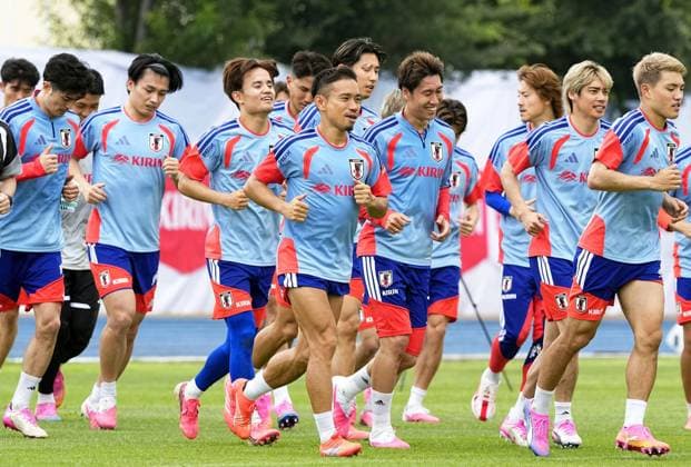 Football: Japan players train in Mexico Members of the Japan men s national football team train on June 3, 2026, during their pre-World Cup camp in Monterrey, Mexico.  A14AA0005617661P