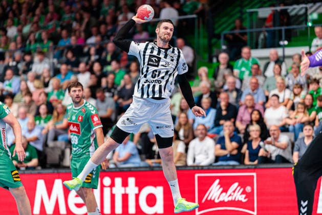 Hendrik Pekeler THW Kiel, 61 in goal GER, GWD Minden vs THW Kiel, Handball, 1 Bundesliga, 33 Matchday, Season 2025 2026, 03 06 2026 GER, GWD Minden vs THW Kiel, Handball, 1 Bundesliga, 33 Matchday, Season 2025 2026, 03 06 2026 Minden Copyright: xEibner-Pressefoto JanxRollingerx EP_JSK