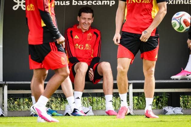 Belgium s Hans Vanaken pictured during a training session of Belgian national soccer team Red Devils for the 2026 FIFA World Cup, WM, Weltmeisterschaft, Fussball at the Proximus Basecamp in Tubize, on Thursday 04 June 2026. Red Devils will play a friendly game against Tunisia on Sathurday before leaving for the 2026 FIFA World Cup. BRUNOxFAHY  x175908168x
