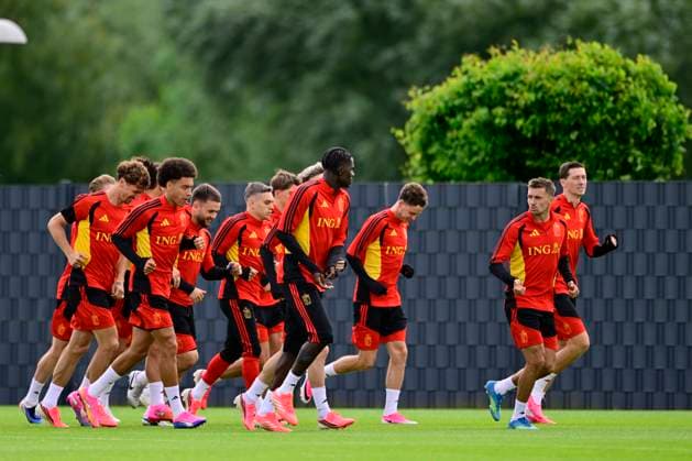 Belgian national football team - FIFA World Cup, WM, Weltmeisterschaft, Fussball 2026 - media activities 04 06 2026 TUBIZE, BELGIUM - JUNE 04 : Red Devils squad pictured during a training session at the training grounds of the Royal Belgian Football Association ahead of the FIFA World Cup 2026 on June 4, 2026 in Tubize, Belgium, 04 06 2026 Tubize Belgium  Copyright: xJanxDexMeuleneirx
