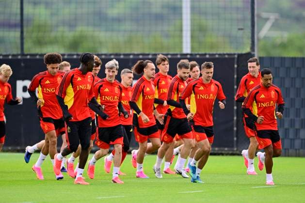 Belgian national football team - FIFA World Cup, WM, Weltmeisterschaft, Fussball 2026 - media activities 04 06 2026 TUBIZE, BELGIUM - JUNE 04 : Red Devils squad pictured during a training session at the training grounds of the Royal Belgian Football Association ahead of the FIFA World Cup 2026 on June 4, 2026 in Tubize, Belgium, 04 06 2026 Tubize Belgium  Copyright: xJanxDexMeuleneirx