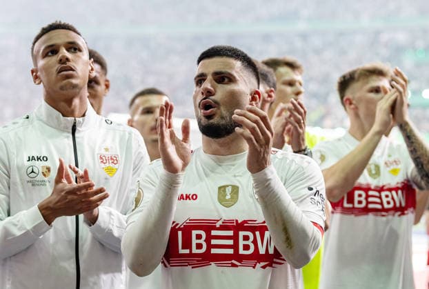Berlin , Fußball DFB Pokal Finale 2026 , FC Bayern München vs. VfB Stuttgart , Deniz Undav ( VfB ) *** Berlin , Football DFB Cup Final 2026 , FC Bayern Munich vs VfB Stuttgart , Deniz Undav VfB