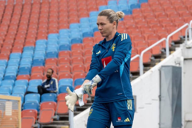260604 Goalkeeper Jennifer Falk of the Swedish women s national football team during a training session on June 4, 2026 in Gothenburg Photo Daniel Stiller BILDBYRAN code DS DS0583 fotboll football soccer fotball vm kval kval fifa womens world cup qualifier qualifier träning practice training sverige sweden dam bbeng  Copyright: DANIELxSTILLER BB260604DS002