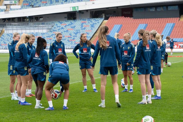 260604 Goalkeeper Jennifer Falk, Rosa Kafaji, Hanna Bennison of the Swedish women s national football team during a training session on June 4, 2026 in Gothenburg Photo Daniel Stiller BILDBYRAN code DS DS0583 fotboll football soccer fotball vm kval kval fifa womens world cup qualifier qualifier träning practice training sverige sweden dam bbeng  Copyright: DANIELxSTILLER BB260604DS021