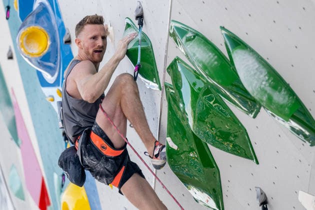 Jakob Schubert of Austria competes in the qualifying rounds for men and women at the World Climbing Series Prague 2026, in Prague, Czech Republic, on June 4, 2026. (CTKxPhoto OndrejxDeml) CTKPhotoP2026060404108  CTKPhotoP2026060404108