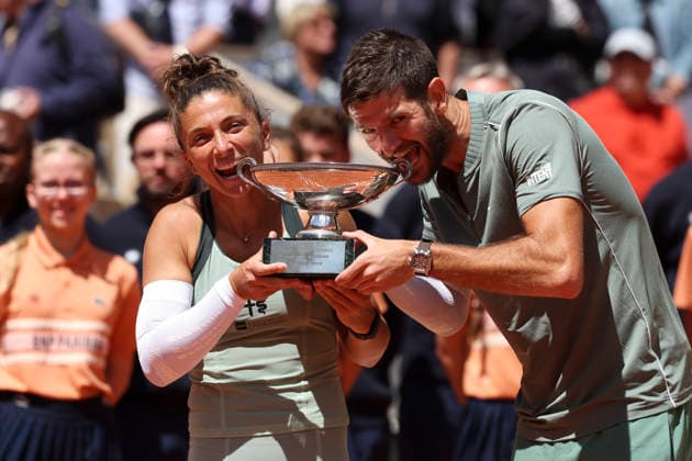 TENNIS : Roland Garros 2026 - 04 06 2026 Sara Errani (ITA) - Andrea Vavassori (ITA) Vs Gabriela Dabrowski (CAN) - Evan King (USA) ParisFrance  Copyright: xMichaelxBaucherx