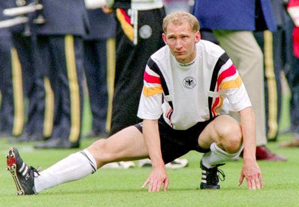 960630 Football, UEFA EURO, EM, Europameisterschaft,Fussball 1996 (England), Final, Germany - Czech Republic 2-1 (AET): Germanys Dieter Eilts. Photo: BILDBYRAN M023_14 960630tysktje m023_14 final tyskland tjeckien germany v czech republic czechia 960630 dia bbeng em em96 em 96 em 1996 em1996 fotboll football soccer euro uefa euro 1996 euro1996 euro96 european championships europamästerskap wembley london june 30 1996 *** 960630 Football, Uefa EURO 1996 England , Final, Germany Czech Republic 2 1 AET Germanys Dieter Eilts Photo BILDBYRAN M023 14 960630tysktje m023 14 final germany czech republic germany v czech republic czechia 960630 dia bbeng em em96 em 96 em 1996 em1996 football soccer euro uefa euro 1996 euro1996 euro96 european championships european championships wembley london june 30 1996  Copyright: BILDBYRAN BB960630BB058