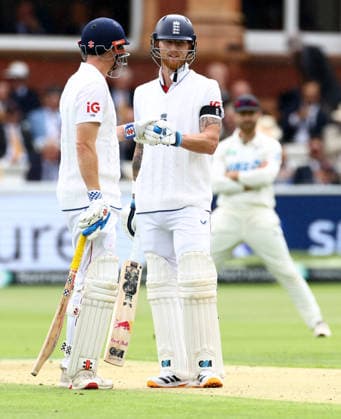 Ben Stokes of England and Harry Brook of England. England v New Zealand, First Test, Day One, Rothesay Test Match Series, Cricket, Lords, London, UK - 04 Jun 2026London Lords United Kingdom EDITORIAL USE ONLY No use with unauthorised audio, video, data, fixture lists, club league logos or live services. Online in-match use limited to 120 images, no video emulation. No use in betting, games or single club league player publications.  Copyright: xJamesxMarsh Shutterstockx 16906577bt