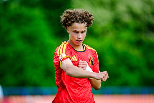 UEFA Under-17 European Championship, EM, Europameisterschaft Estonia 2026 Ilyas Benktib celebrating scorind the second goal for Belgium during the UEFA Under-17 European Championship Semifinal match between Belgium U-17 vs France U-17 national teams, Tallinn Estonia 04.06.2026 Tallinn Kadrioru Stadium Estonia Copyright: xMaurixLevandix