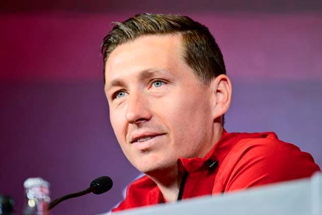 Belgian national football team - FIFA World Cup, WM, Weltmeisterschaft, Fussball 2026 - media activities 04 06 2026 TUBIZE, BELGIUM - JUNE 04 : Vanaken Hans midfielder of Belgium pictured during a press conference, PK, Pressekonferenz at the training grounds of the Royal Belgian Football Association ahead of the FIFA World Cup 2026 on June 4, 2026 in Tubize, Belgium, 04 06 2026 Tubize Belgium  Copyright: xJanxDexMeuleneirx