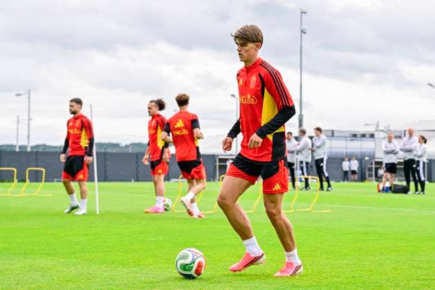 Belgian national football team - FIFA World Cup, WM, Weltmeisterschaft, Fussball 2026 - media activities 04 06 2026 TUBIZE, BELGIUM - JUNE 04 : De Ketelaere Charles midfielder of Belgium pictured during a training session at the training grounds of the Royal Belgian Football Association ahead of the FIFA World Cup 2026 on June 4, 2026 in Tubize, Belgium, 04 06 2026 Tubize Belgium  Copyright: xJanxDexMeuleneirx