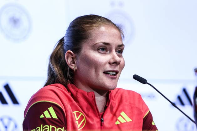Sport, Football, World Cup Qualification Europe Women Season 2026 Closing Press Conference Germany before the match against Norway 04 06 2026, RheinEnergeieSTADION Sjoeke Nüsken Germany Cologne RheinEnergieSTADION North Rhine-Westphalia Germany