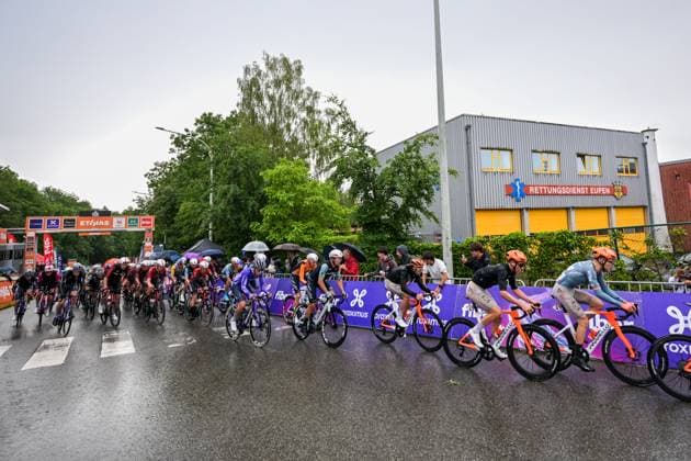 The pack of riders pictured in action during the fourth stage of the Tour De Wallonie cycling race, from Dison to Eupen (166,7 km), on Thursday 04 June 2026. DAVIDxPINTENS  x175941434x