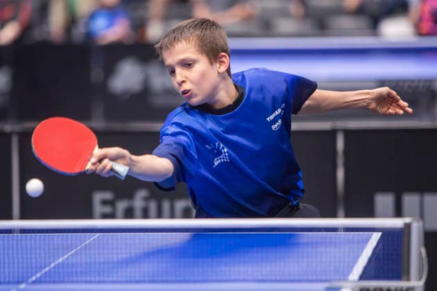 Lotto Thüringen TT-Finals Erfurt 2026 Deutsche Meisterschaften, Spielszene bei den TT-Finals 2026 in der Messe Erfurt: U19 Julius Werner, DJK SpVgg Effeltrich Deutschland, Germany 20260604-_MS_3426