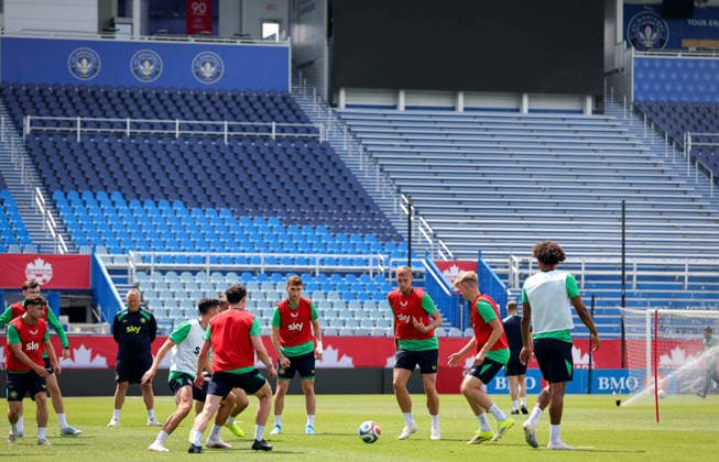 Republic of Ireland Squad Training, Stade Saputo, MontrÃ A view of training 4 6 2026  Copyright: x INPHO RyanxByrnex RB1_5307