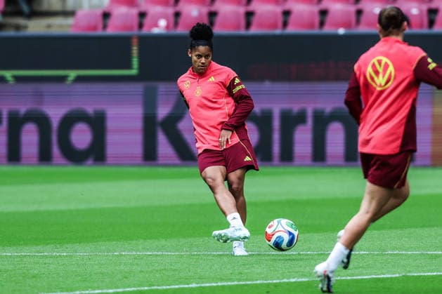 Sport, Football, World Cup Qualification Europe Women Season 2026 Final training Germany before the match against Norway 04 06 2026, RheinEnergeieSTADION Shekiera Martinez Germany, 14 Köln RheinEnergieSTADION Nordrhein Westfalen Germany