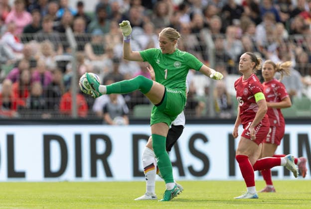 GER, Leipzig, DFB, Football, Womens football, international friendly, Germany U23 vs Denmark U23 in picture v l Vignum Alberte Daenemark 01 , klaert den Ball 04 06 2026, Alfred Kunze Sportpark Leipzig DFB REGULATIONS PROHIBIT ANY USE OF PHOTOGRAPHS AS IMAGE SEQUENCES AND OR QUASI VIDEO, Copyright: HMBxMedia PaulxFritz