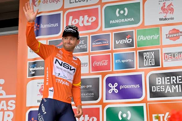 Tour de Wallonie 2026 Stage 4 EUPEN, BELGIUM - JUNE 04 : Sheehan Riley (USA) of NSN Cycling Team during stage 4 of the 47th edition of Ethias Tour de Wallonie an UCI ProSeries 2.Pro cycling road race stage for Men Elite of 166.7 km with start in Dison and finish in Eupen on June 4, 2026 in Eupen, Belgium, 04 06 2026 ( Motordriver Pieter Van Herzele - Eupen Belgium  Copyright: xSesx
