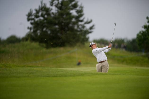 AMSTERDAM, NETHERLANDS - JUNE 04: Martin Couvra of France plays his second shot from the fairway of the 1st hole during the first round of the KLM Open at The International on June 4, 2026 in Amsterdam, Netherlands. Credit: Andy Astfalck NurPhoto Netherlands Copyright: xAndyxAstfalckx