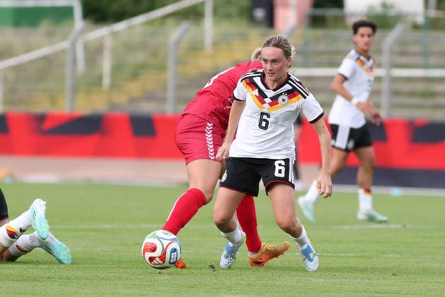 Soccer, U23 Women Germany Denmark, 04 06 26 Sofie Zdebel 6, Germany U23, Bayer Leverkusen Soccer, Test match U23 Women Germany Denmark on 04 06 26 at Alfred Kunze Sportpark Leipzig Leutzsch Copyright: xBEAUTIFULxSPORTS JanxKaeferx