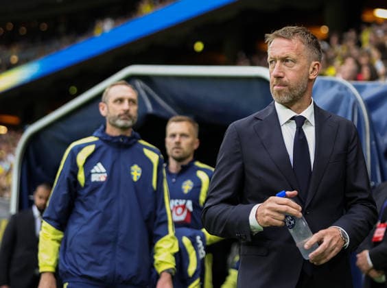 260604 Head coach Graham Potter of Sweden ahead of the international friendly football match between Sweden and Greece on June 4, 2026 in Stockholm Photo Maxim Thore BILDBYRAN code MT JM0822 bbeng fotboll football soccer fotball träningslandskamp international friendly sverige sweden sverige a grekland greece  Copyright: MAXIMxTHORE BB260604MT011