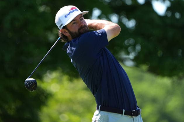 DUBLIN, OH - JUNE 04: Cameron Young of United States plays his shot from the 5th tee during first round of the Memorial Tournament on June 04, 2026 at the Muirfield Village Golf Club in Dublin, Ohio. (Photo by Jason Mowry Icon Sportswire) GOLF: JUN 04 PGA, Golf Herren the Memorial Tournament presented by Workday EDITORIAL USE ONLY Icon260604044
