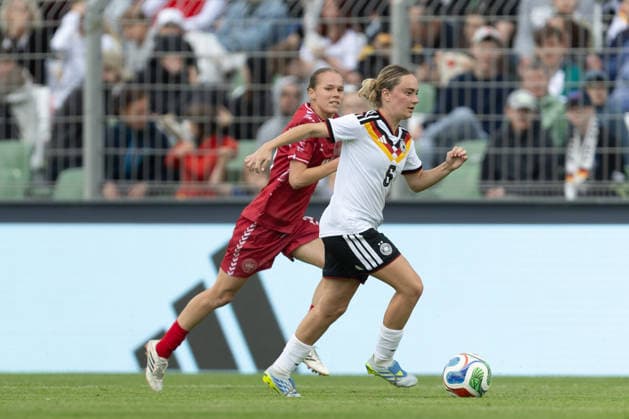 GER, Leipzig, DFB, football, womens football, international friendly match, Germany U23 vs Denmark U23 in picture f l Sofie Zdebel Germany U23 06 , action with ball 04 06 2026, Alfred Kunze Sportpark Leipzig DFB REGULATIONS PROHIBIT ANY USE OF PHOTOGRAPHS AS IMAGE SEQUENCES AND OR QUASI VIDEO, Copyright: HMBxMedia PaulxFritz
