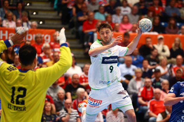 Handball I Men I Season 2025 2026 I Bundesliga I 33 Matchday I HSV Hamburg HSG Wetzlar I 04 06 2026 Mohamed Essam Moustafa El Tayar 12, HSV Hamburg Niklas Theiß 9, HSG Wetzlar Hamburg Alsterdorfer Sporthalle Hamburg Germany Copyright: xLobeca RalfxHomburgx