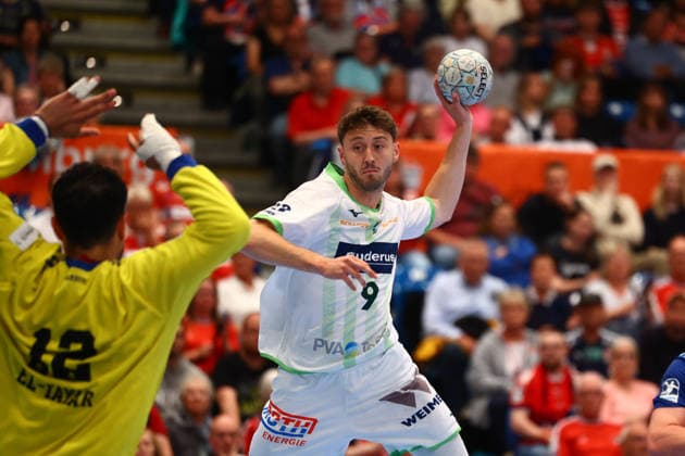 Handball I Men I Season 2025 2026 I Bundesliga I 33 Matchday I HSV Hamburg HSG Wetzlar I 04 06 2026 Mohamed Essam Moustafa El Tayar 12, HSV Hamburg Niklas Theiß 9, HSG Wetzlar Hamburg Alsterdorfer Sporthalle Hamburg Germany Copyright: xLobeca RalfxHomburgx