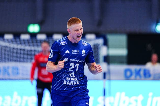 Goal celebration Frederik Bo Andersen Handball Sport Verein Hamburg, 21 GER, Handball Sport Verein Hamburg vs HSG Wetzlar, Handball, 1 Bundesliga, Matchday 33, Season 2025 2026, 04 06 2026 GER, Handball Sport Verein Hamburg vs HSG Wetzlar, Handball, 1 Bundesliga, Matchday 33, Season 2025 2026, 04 06 2026 Hamburg Copyright: xEibner-Pressefoto MarcelxvonxFehrnx EP_MFN